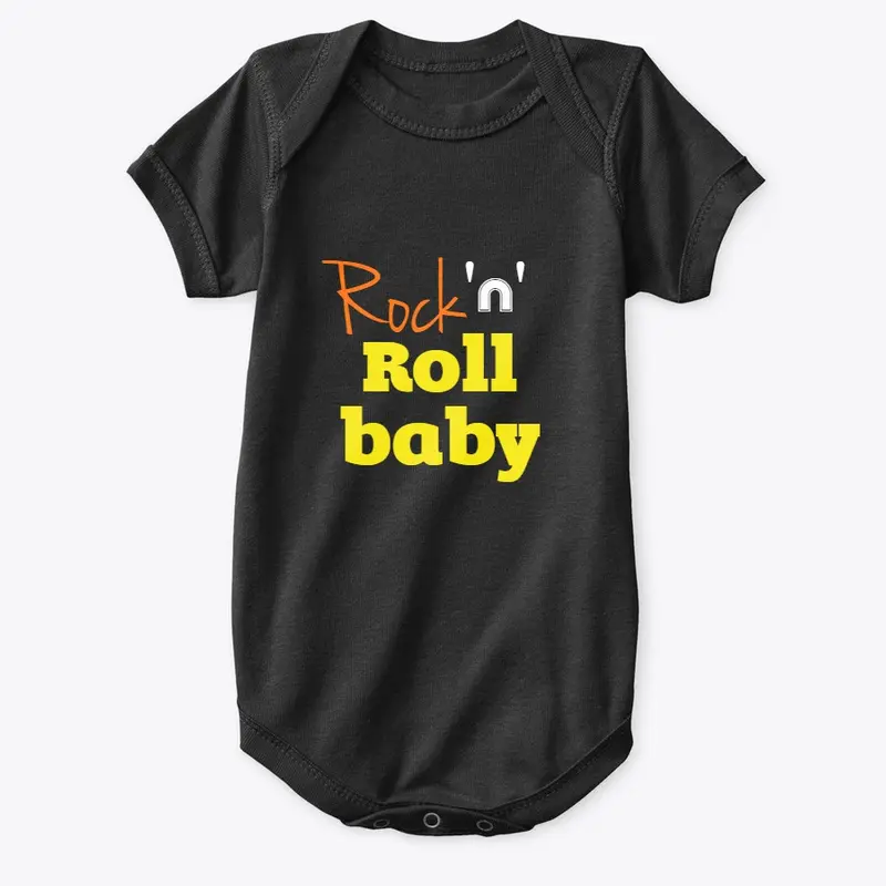 "Rock 'n' roll baby!" printed Designs.