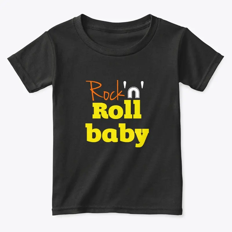 "Rock 'n' roll baby!" printed Designs.