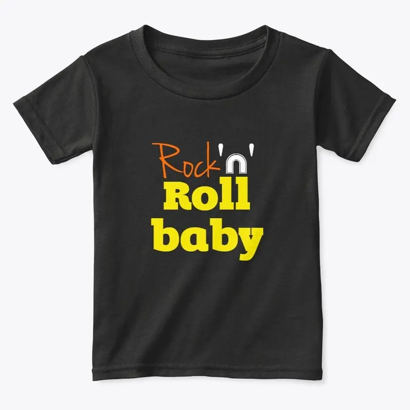 "Rock 'n' roll baby!" printed Designs.